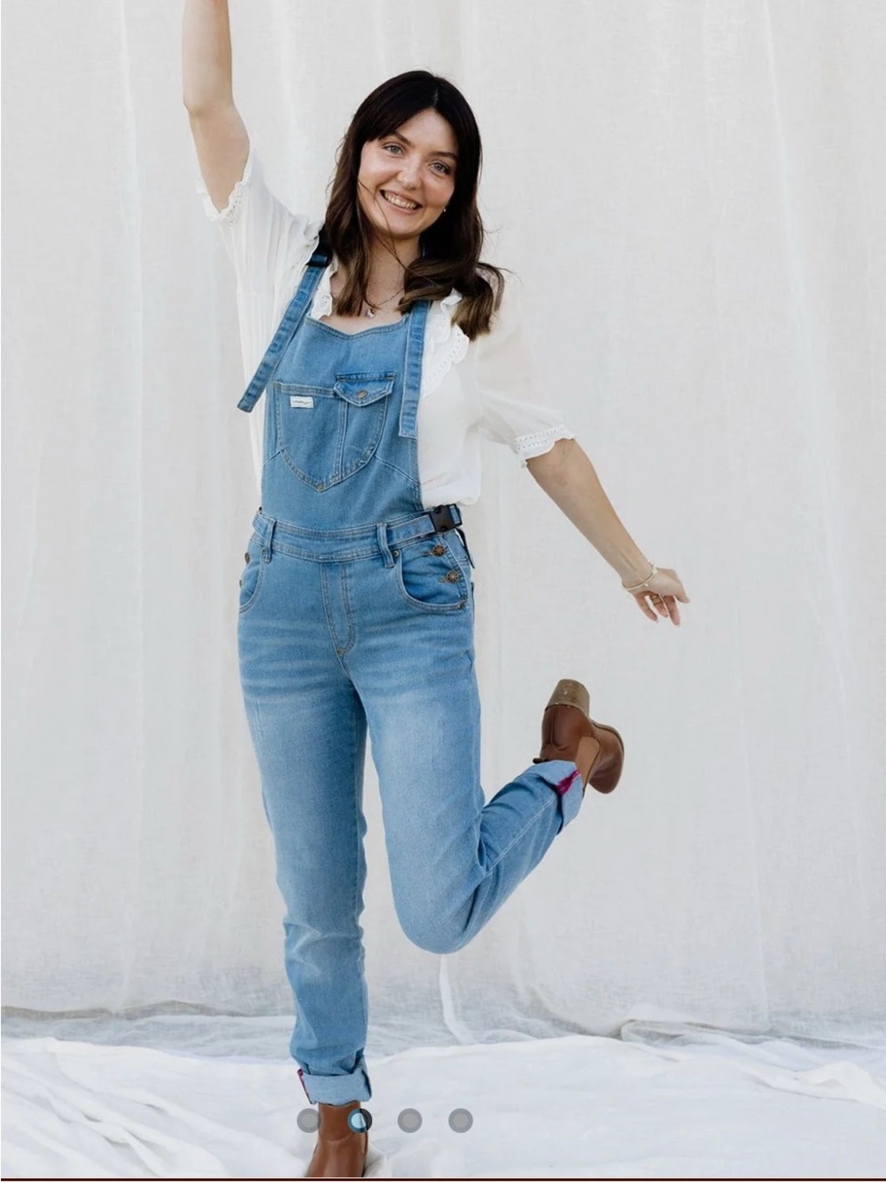The Mumsie Classic Maternity Baby carrying denim overalls